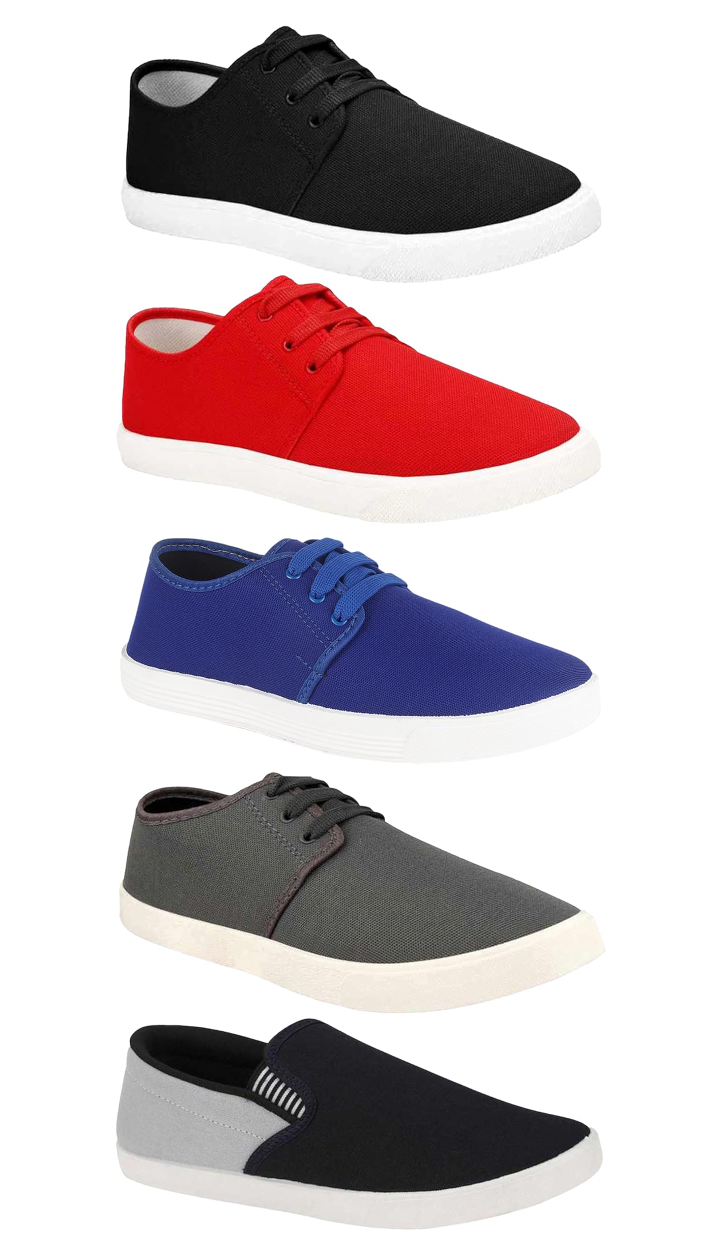 Aircum Mens Combo Pack of 5 Casual Shoes (Black - Red - Blue - Grey - Grey, Numeric_9) (B08HCQJNYM) Amazon Price History, Amazon Price Tracker