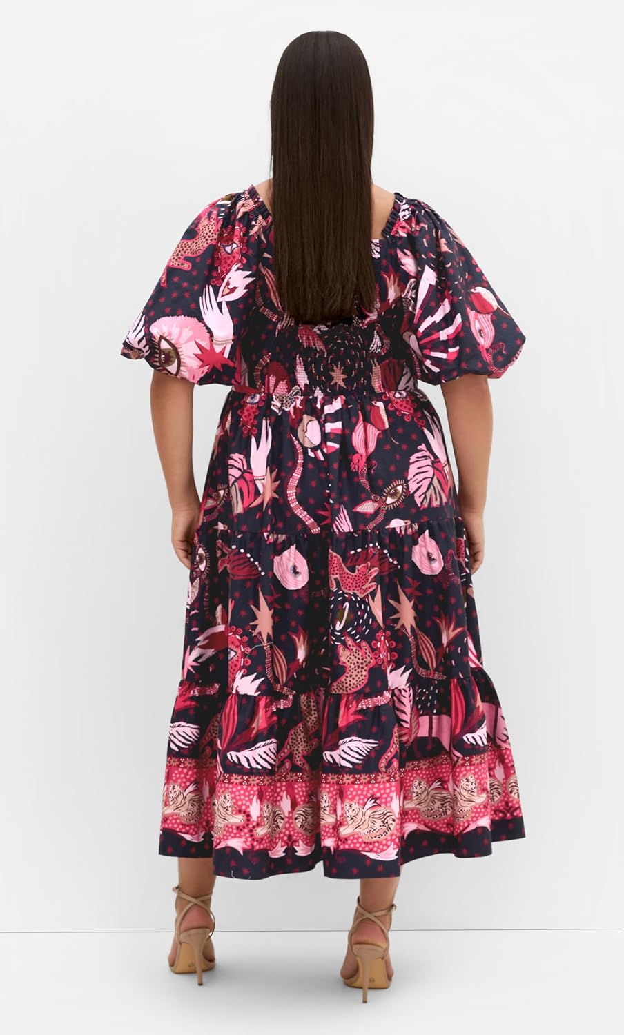 City Chic Plus Size Dress - Simona Print Puff Sleeve