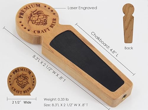 Miniatura 8 de Fanfoobi Mango de grifo de cerveza de pizarra para amantes de la cerveza de barril o bar, Hombrewer, 8 pulgadas de largo x 2 pulgadas de ancho,