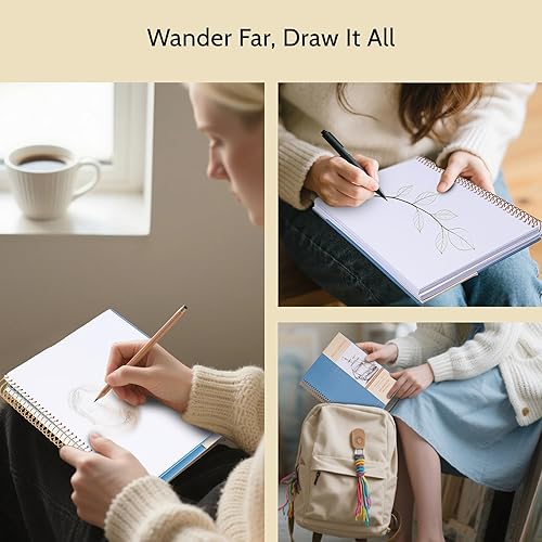 Miniatura 7 de Yoment Cuaderno de bocetos de 5.5 x 8.5 pulgadas para dibujar pequeño en espiral para niños, cuaderno de bocetos de tapa dura (68 libras3.53 ozm),