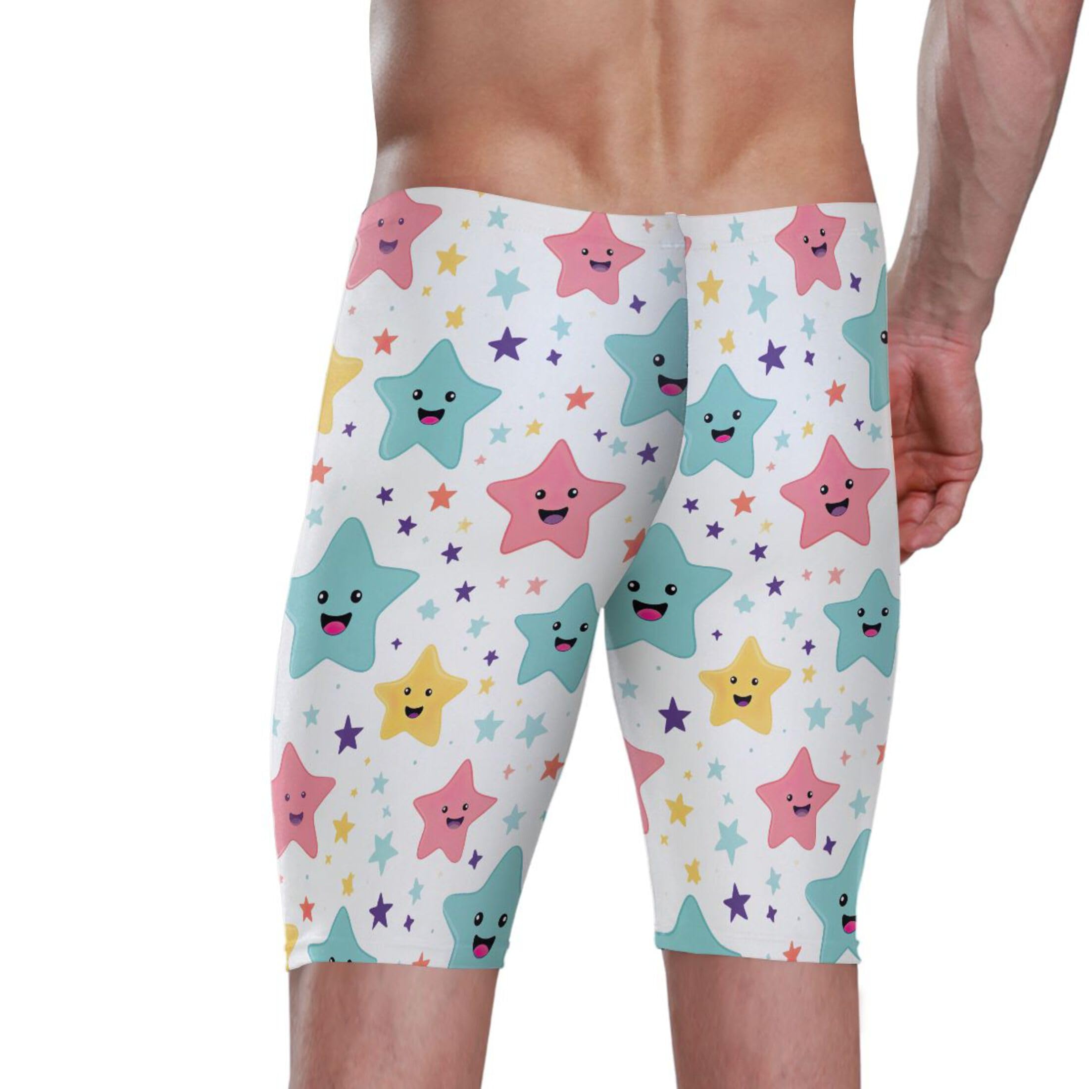UMIRIKO Cute Star Men's Swimsuit Swim Jammers L B0402299