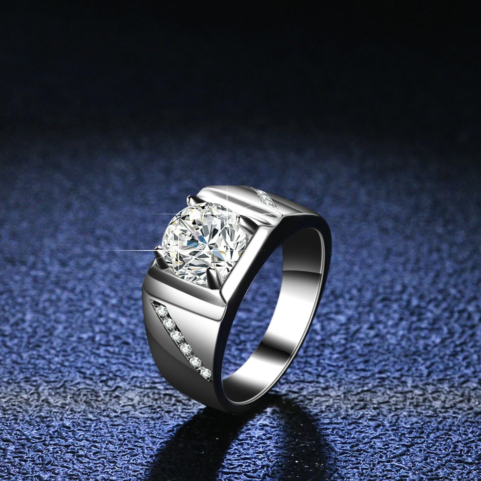 Anillos de oro blanco de 9 K/14 K/18 K, joyas auténticas, clásicas, alianzas con moissanita, alianzas blancas y doradas Au 375/585/750, talla 47-65