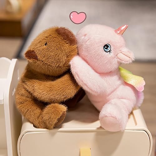 Miniatura 6 de Ditucu Lindo animal de peluche Capibara suave de Capibara, peluche pequeño, juguetes de peluche, regalos para niños, marrón, 7.8 pulgadas