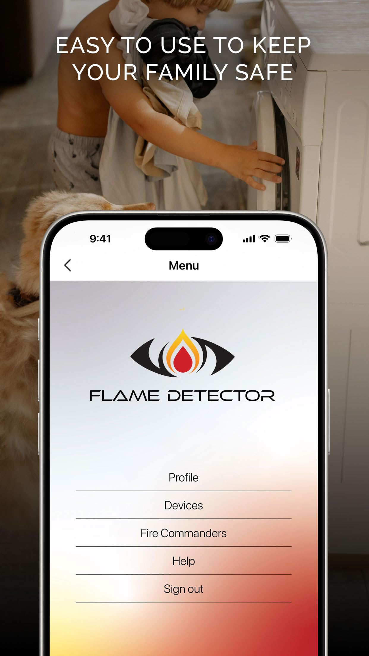 Detección instantánea de llamas, notifica a los teléfonos de la llama y su ubicación, Android e iOS.