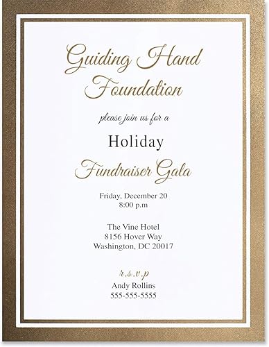 Miniatura 2 de PaperDirect Papel metálico dorado brillante de locura invitando a eventos especiales, papel de papel, papel de borde, membrete de 8.5 x 11, 100