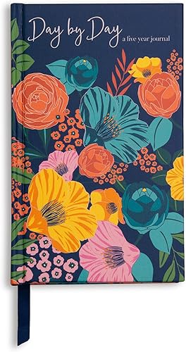 Steel Mill & Co - Diario de 5 años, libro de recuerdos de una línea al día, pequeño diario de gratitud de 6.5 x 4 pulgadas para mujeres, flores de