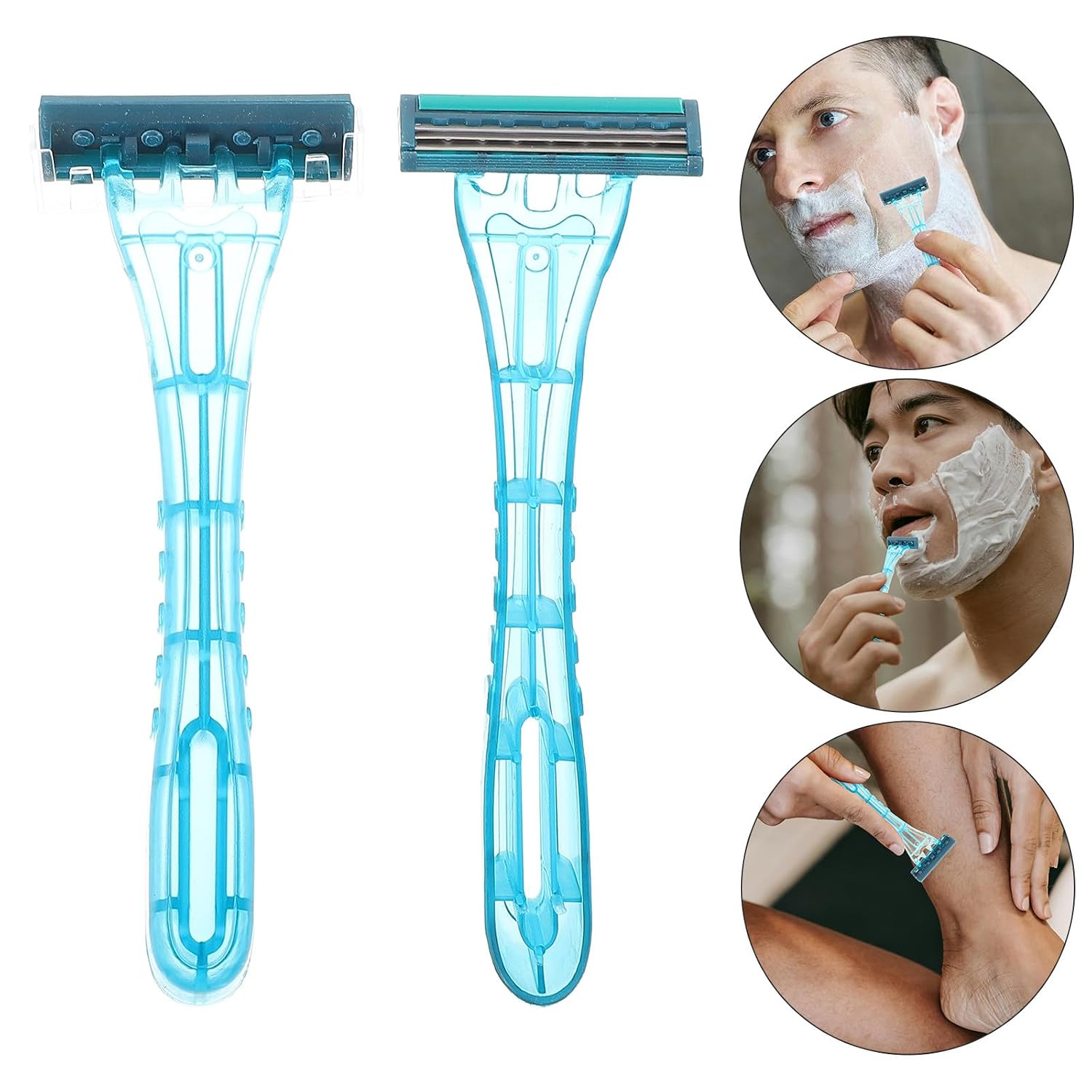 ULTECHNOVO 20pcs Disposable Manual Razors for Men and Women, Stainless Steel Blades Body Hair Trimmer and Underarm Shaver, Travel-friendly Grooming Kit for Home and Hotel Use