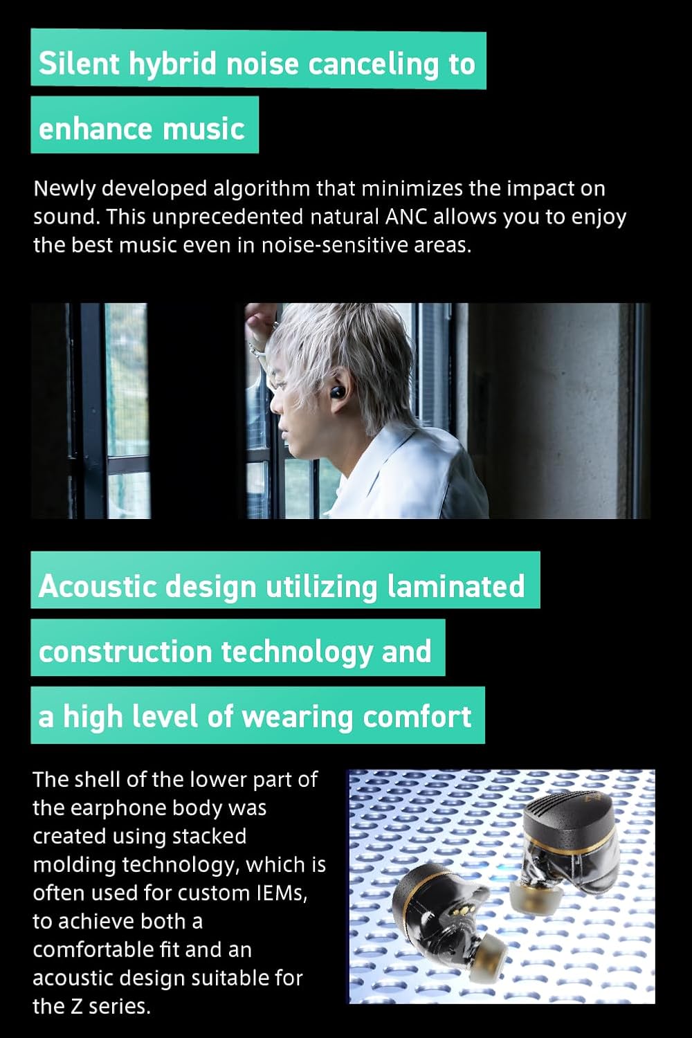 AVIOT TE-Z1PNK Anime Psycho-Pass Collab Voice Guidance | Noise Cancelling Earbuds | with Planar Magnetic Driver | High-Resolution Audio | Up to 18 Hours Playback | IPX4 Water Resistance