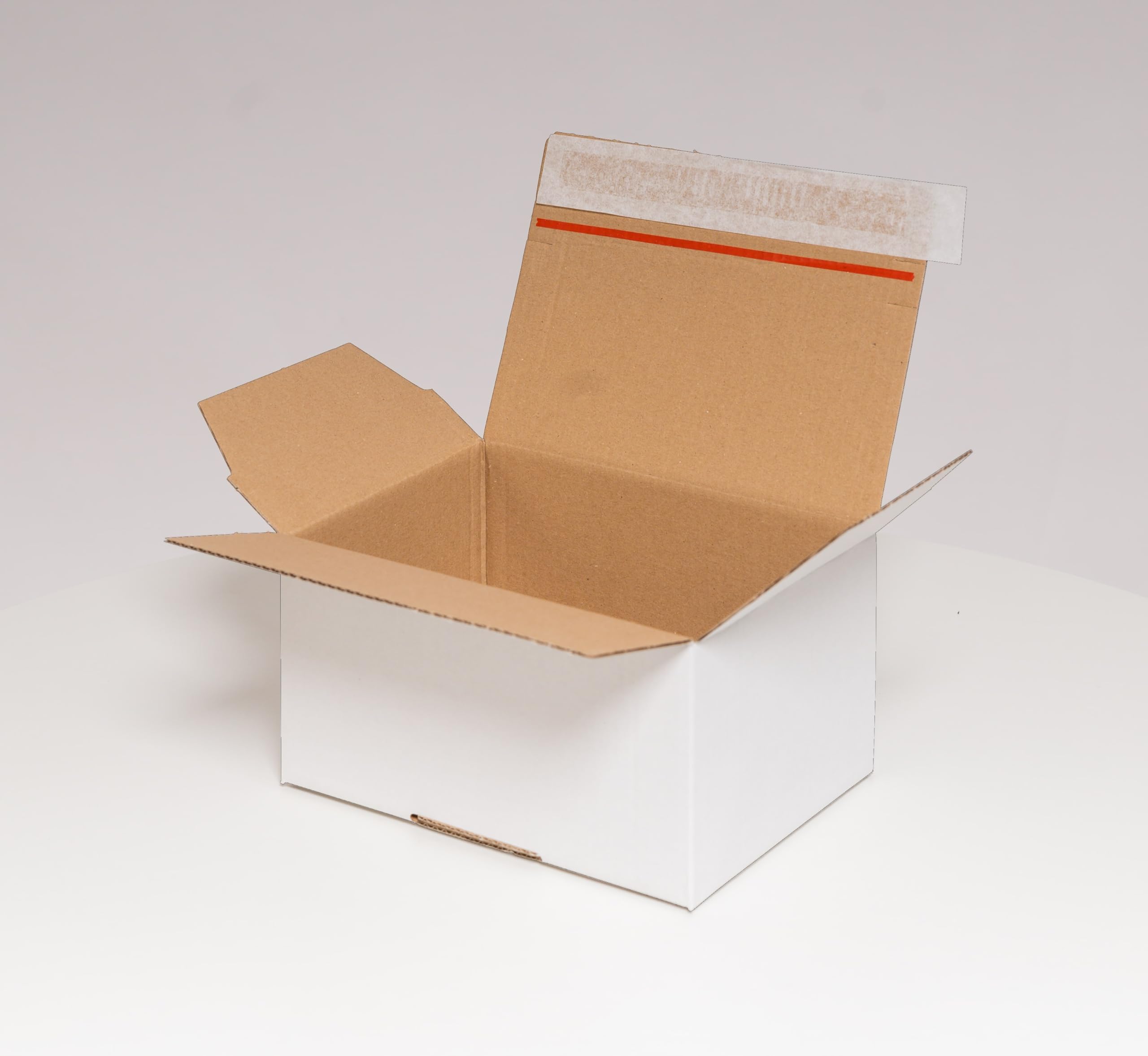 DHL Kleinpaket weiß 160x130x70mm - Neue DHL Klein Paket Größe für den optimierten Versand. Faltkarton mit Automatikboden - selbstklebend - Aufreißhilfe- Versandkarton (300, 160x130x70mm weiß)