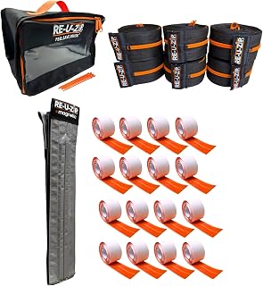 RE-U-ZIP® Heavy-Duty Reusable Dust Barrier Zipper (Pro Bundle) + Reusable Magnetic Entry Strip™ | Patented Self-Closing Dust Barrier Zipper (Starter Kit)