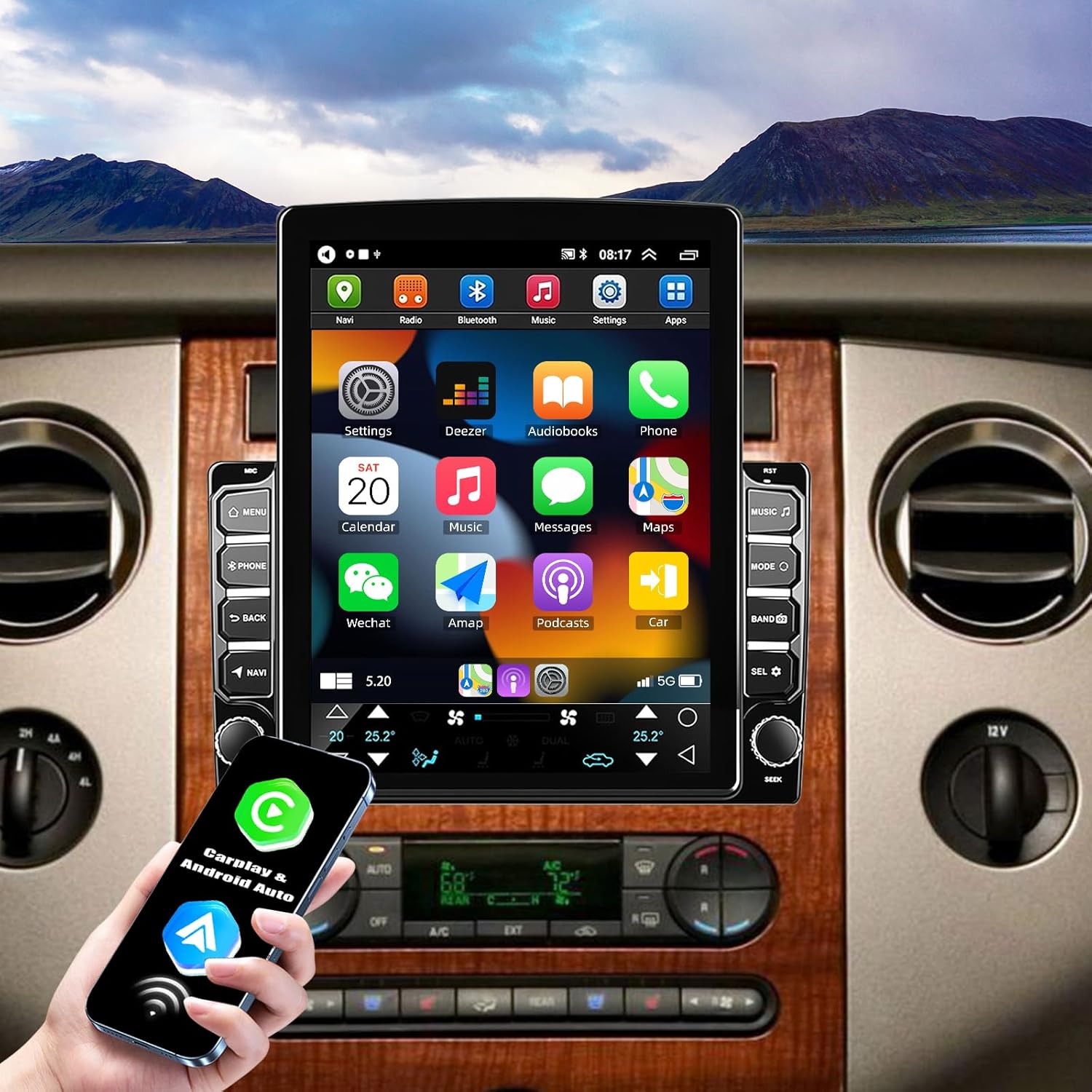 9.7" Car Radio Stereo for Ford F-250 F-350 2011 2012 2013 2014 2015 2016 with Wireless CarPlay & Android Auto, Android 13 Radio for Ford F-250 F-350 Support GPS Bluetooth WiFi FM Backup Camera