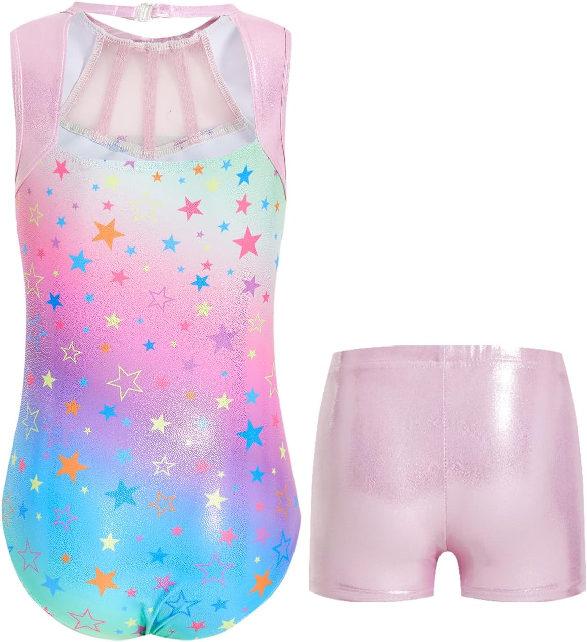 JiAmy Gymnastics Leotards for Girls Sparkly Biketards Unitards with Shorts Dance Ballet Tumbling Outfits For 3-12 Years - Image 2