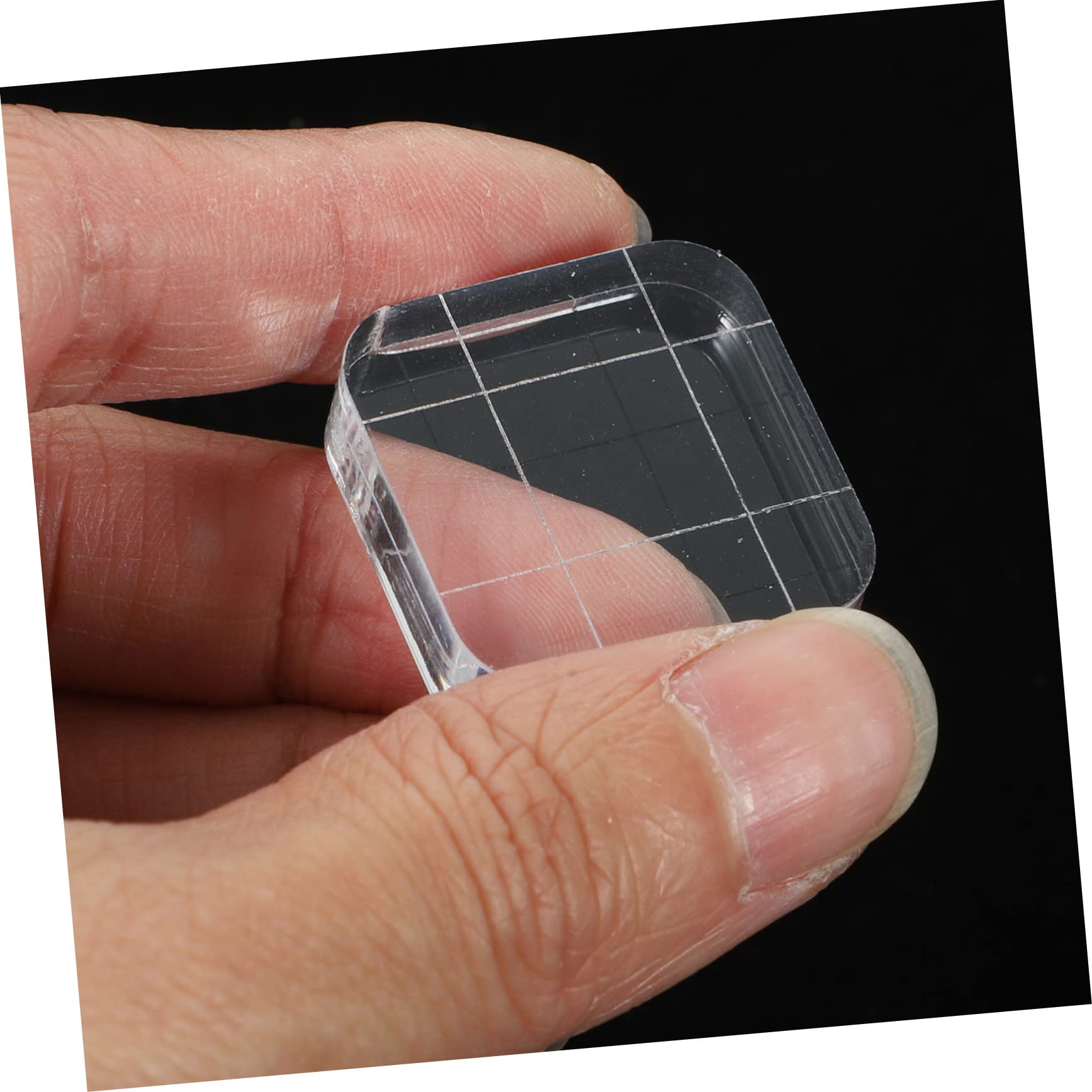 ERINGOGO DIY Stamp Accessories Set 5pcs Acrylic Stamp Blocks Grid Plate for Card Making