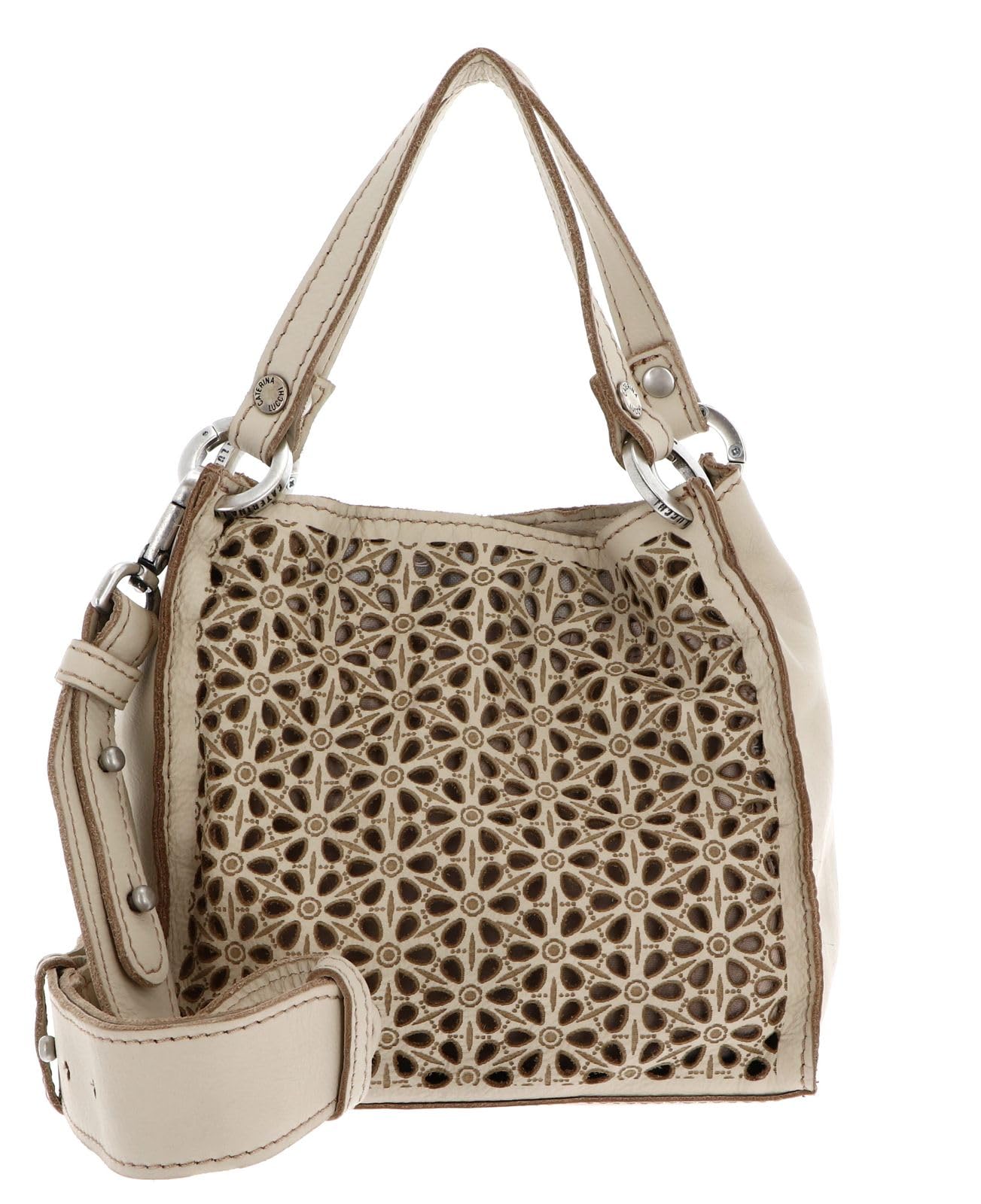 Cabas grand format cuir Caterina Lucchi beige Modena - 6