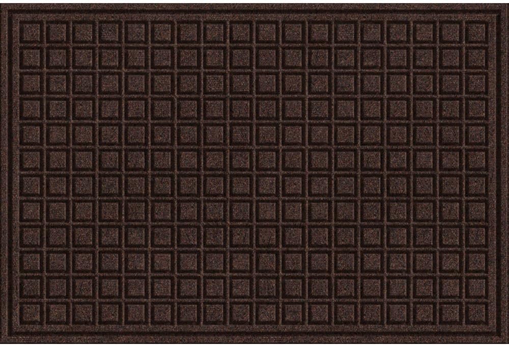 Textures Blocks Entrance Mat, 2-Feet by 3-Feet, Walnut