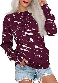 WANZZXCSL Cool Cycling Pullover Womens Autumn Cut out Long Sleeve Casua Thin Pattern O Neck Peplum Baggy Top Womens