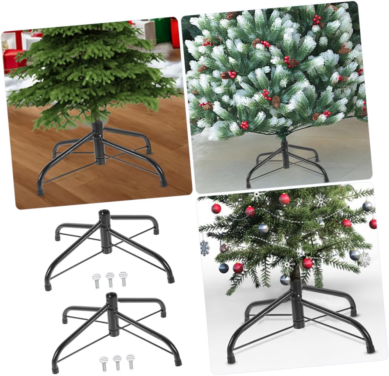2pcs Christmas Tree Stand Christmas Bracket for Easy Installation Stylish and Compact Holiday Base for Artificial Trees and Decorative