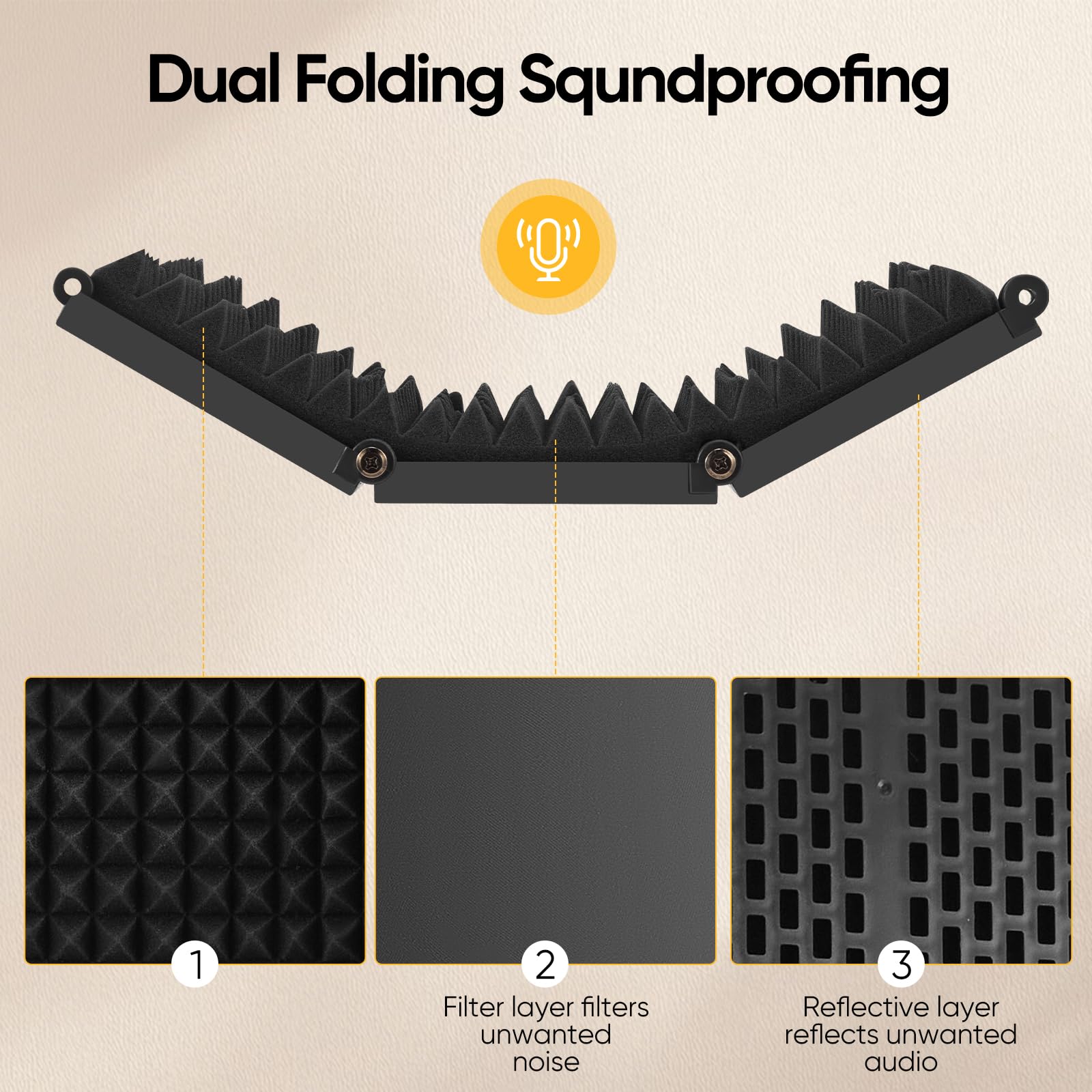 Microphone Isolation Shield with Mic Stand, Sound Proof Mic Isolation Shield - Image 4