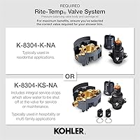 Vista 2 de KOHLER K-TS14423-4-2MB Purist Rite-Temp Valve Trim with Lever Handle, Faceplate with Single Handle, Vibrant Brushed Moderne Brass