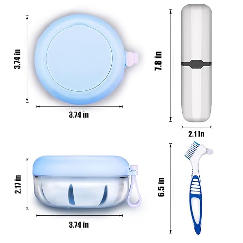 Miniatura 18 de Estuche de dentadura postiza, definitivamente sin fugas, caja de baño para dentaduras postizas para viajar perfectamente, taza de dentadura