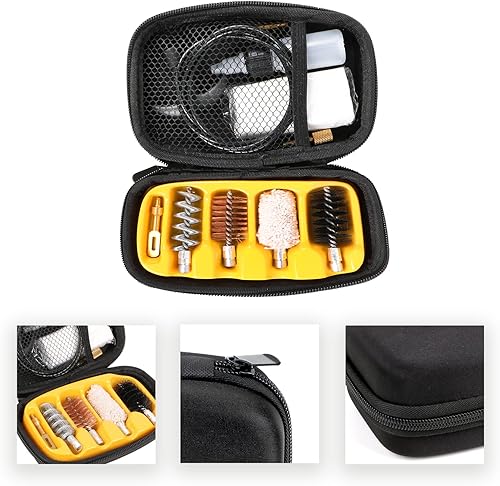 Miniatura 4 de BoreKare Kit de limpieza de escopeta de calibre 12  Cable de limpieza flexible, bronce fósforo, cepillos de espiral de nailon y acero, mopa de