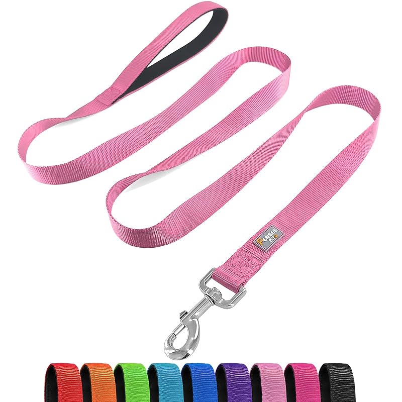 Guia refletiva para cães em nylon com alça acolchoada penseepet Pink, Medium, 1,83 m