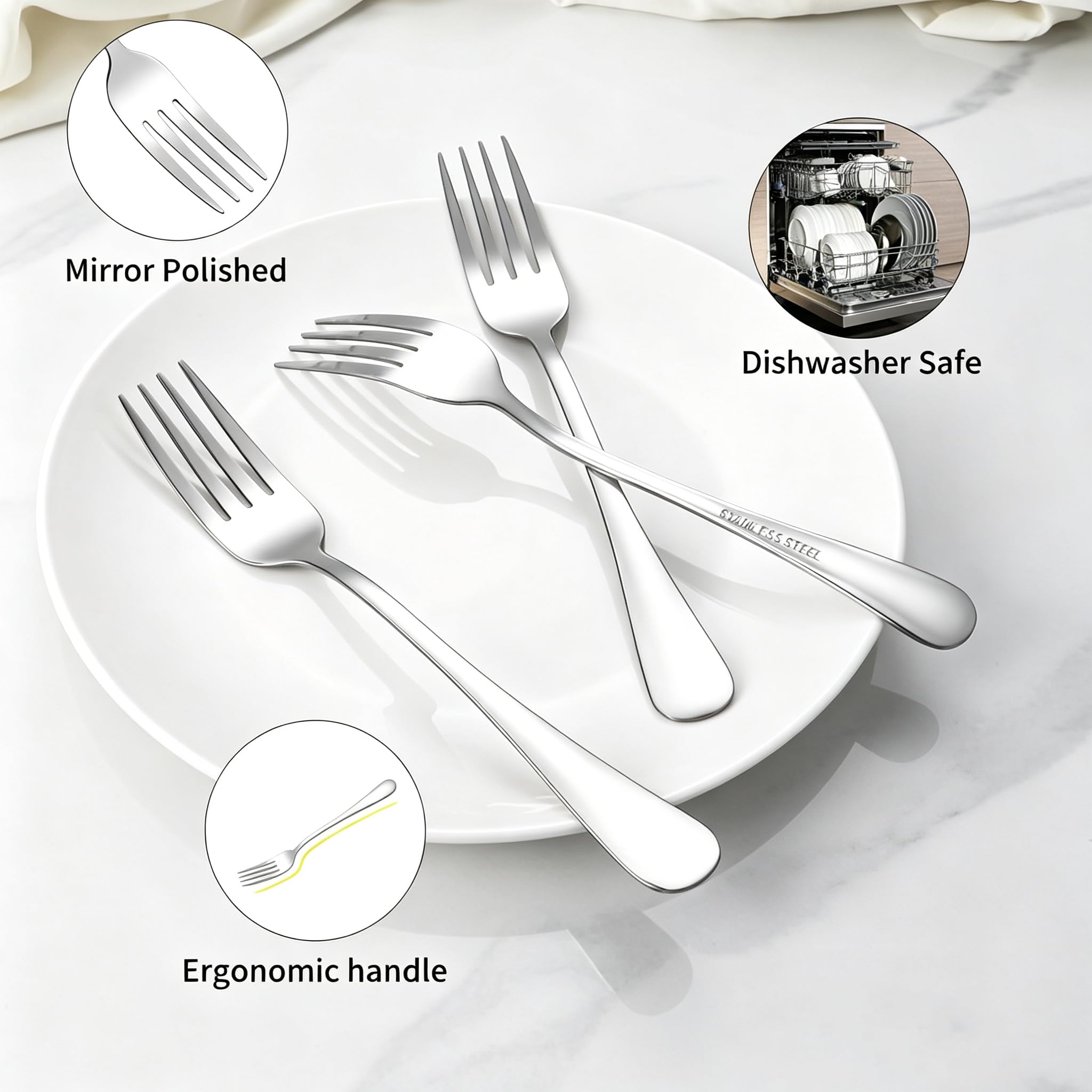 Dinner Forks, 24-Piece Stainless Steel Forks Set, 7.1 Inch Silverware Forks — Amazon image 8