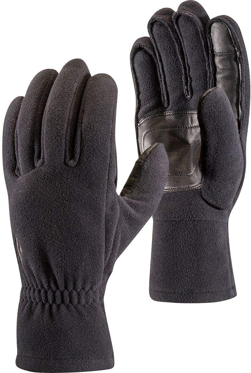 BLACK DIAMOND Midweight Windbloc Fleece Gloves | Windproof Polartec Fleece | Goat Leather Palm | Touchscreen Compatible