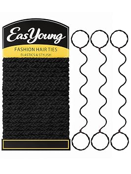 EasYoung 3PCS Elastic Spiral Sports Hair Ties for Women