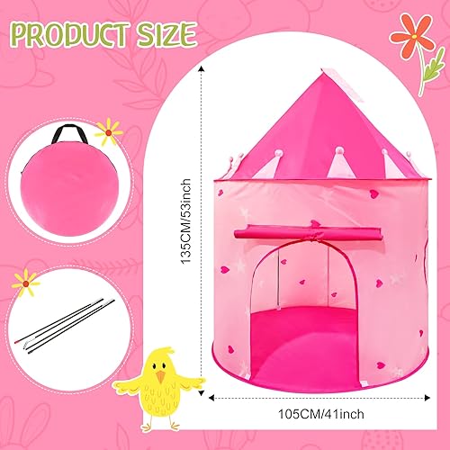 Miniatura 2 de Woanger Princess Castle - Juego de tienda de campaña redonda lanuda para decoración de habitación, 39 x 39 pulgadas, tapete circular de felpa