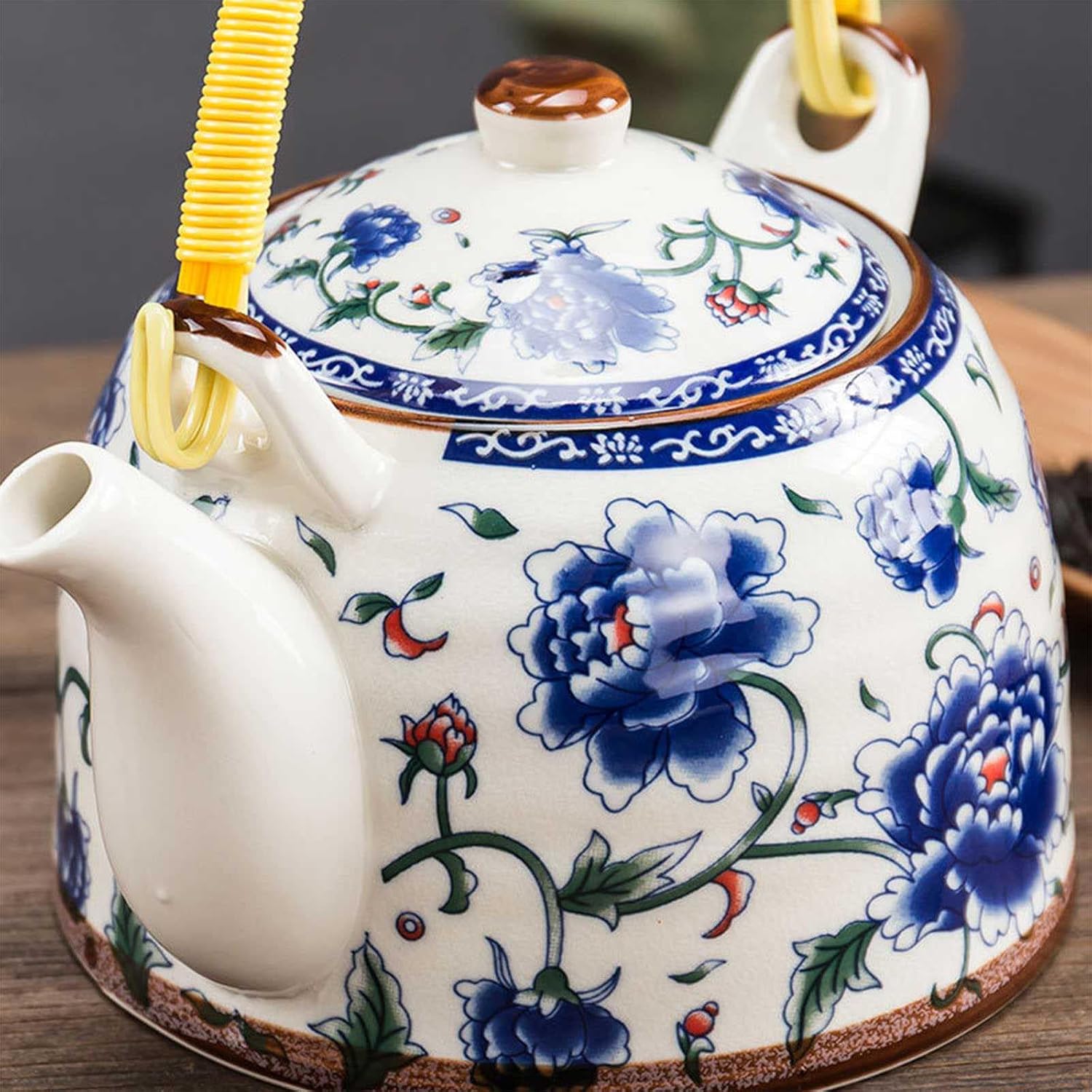 Teapot Kettle Ceramic 950ml China Porcelain Vintage Water Mug Coffee Maker Drinkware with Filter Screen for Hotel Restaurant