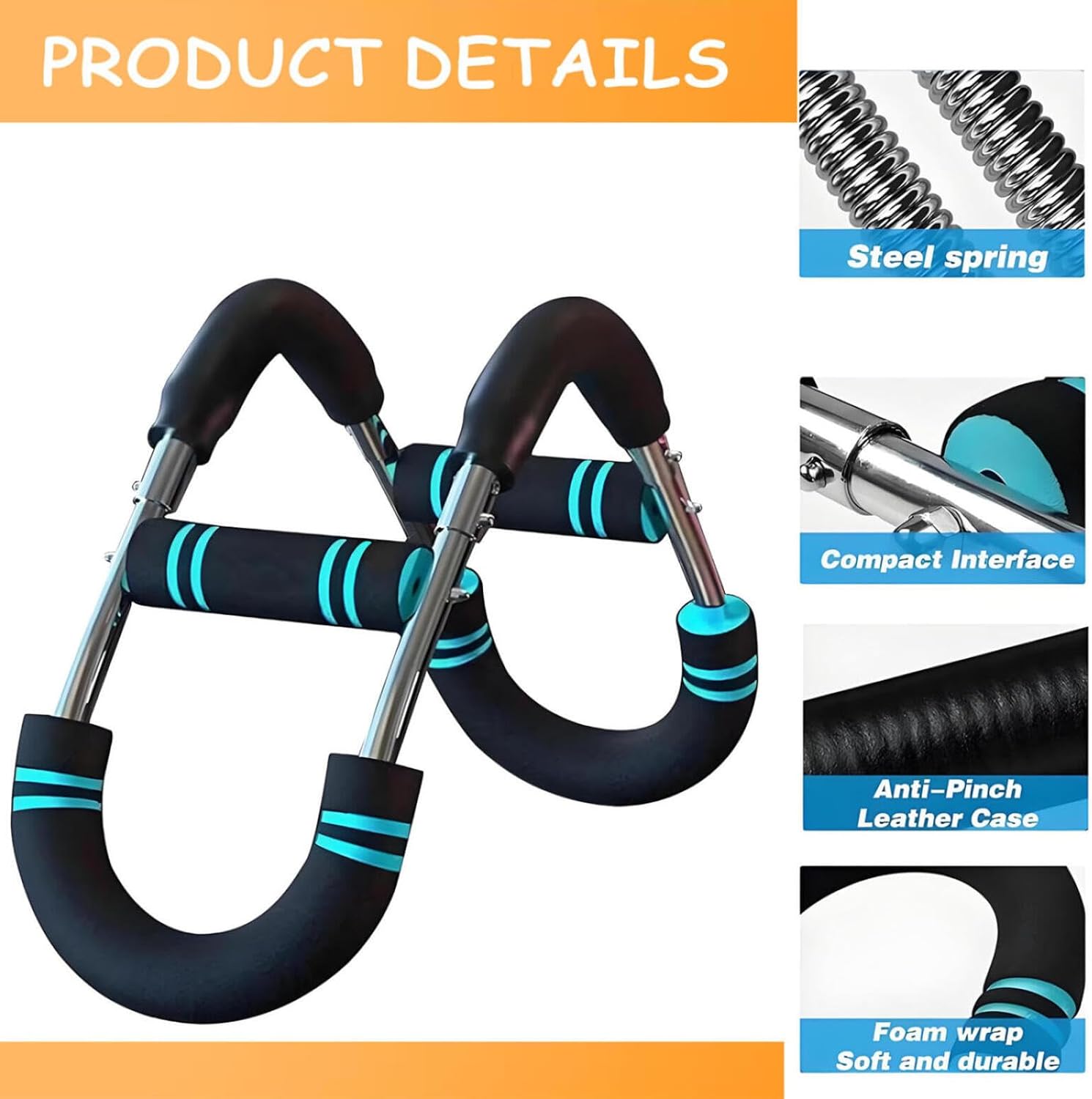 Twister Arm Trainer - Adjustable Forearm Strengthener, Arm Exercise Equipment, Chest Workout Equipment, Portable Spring Resistance for Home Workout Equipment (Blue)
