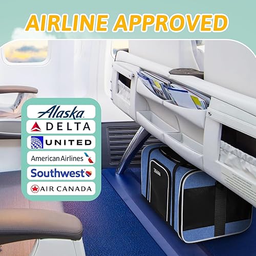Miniatura 19 de Petskd Transportador de mascotas de 17 x 13 x 9.5 pulgadas, aprobado por aerolíneas suroestes, bolsa de viaje para gatos pequeños y perros
