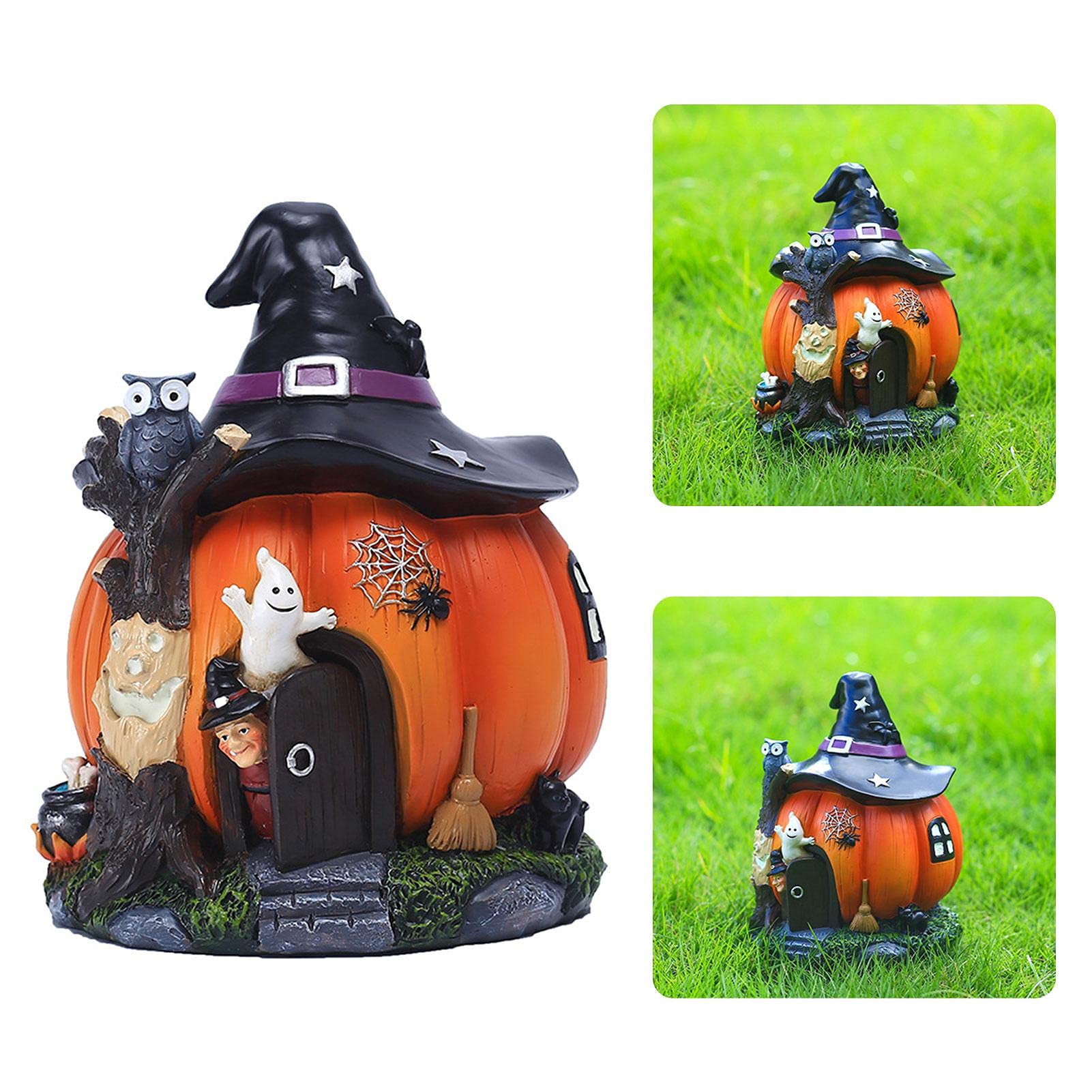 Wysokiej jakości domek z dyni z żywicy - idealny do dekoracji na Halloween