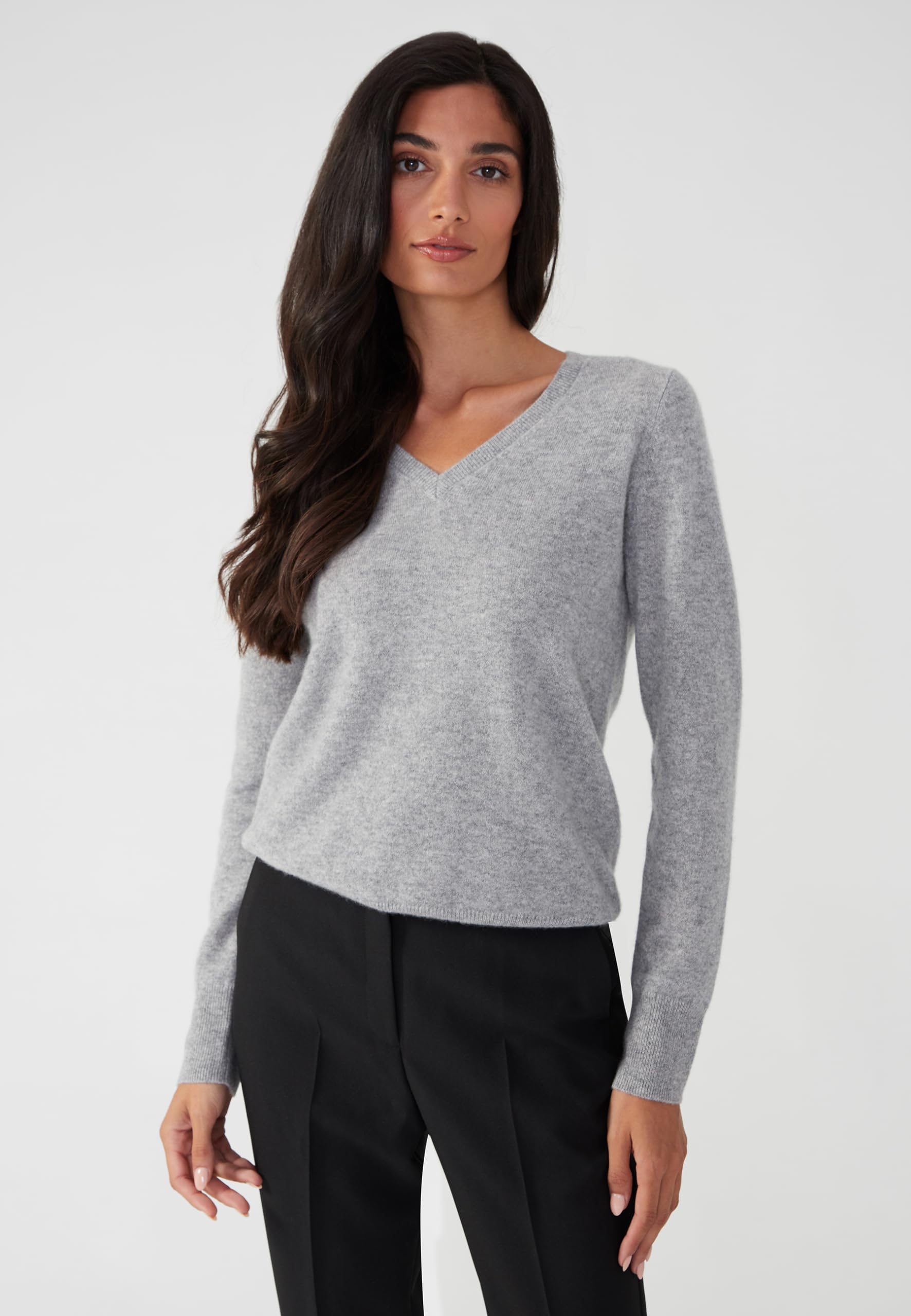 Style & Republic Maglione da donna con scollo a V, elegante in 100% cashmere – Il tuo morbido maglione di alta qualità per momenti eleganti in autunno e inverno