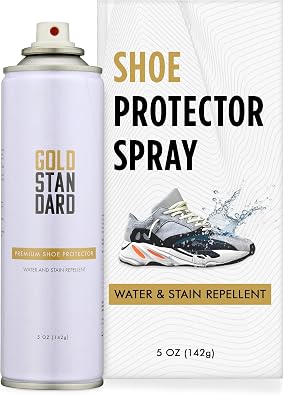 Gold Standard Shoe Protector Spray 5 oz Water-Repellent for Suede & Leather | Sneaker Protector Spray for White Sneakers, Nubuck & Canvas, Waterproof Formula Repels Water & Stains