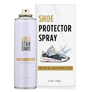 Gold Standard Water-Repellent Shoe Protector Spray Waterproof for Suede Leather White Sneakers Boots 5 oz