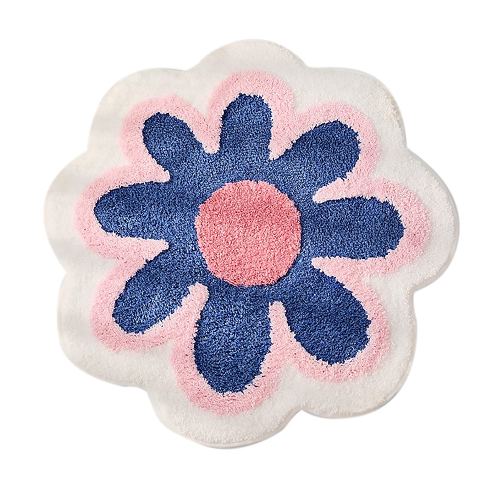 Tappeto Da Bagno Lungo A Forma Di Margherita Rosa – Morbido E Assorbente In Microfibra, Antiscivolo TPR, Lavabile