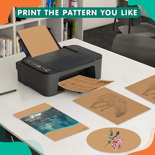 Miniatura 3 de 50 hojas de cartulina kraft marrón de 5 x 7 pulgadas, papel de impresora pesado para invitaciones, álbumes de recortes, arte, manualidades, tarjetas