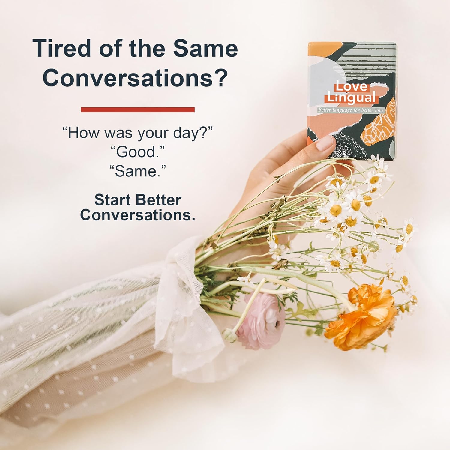 FLUYTCO Love Lingual Couples Card Game – 150 Conversation Starter Cards for Date Night, Relationship Building & Meaningful Talks