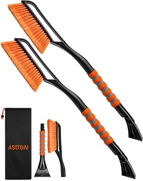 AstroAI Car Ice Scraper with Broom Snow Brush Removable 68 cm Long