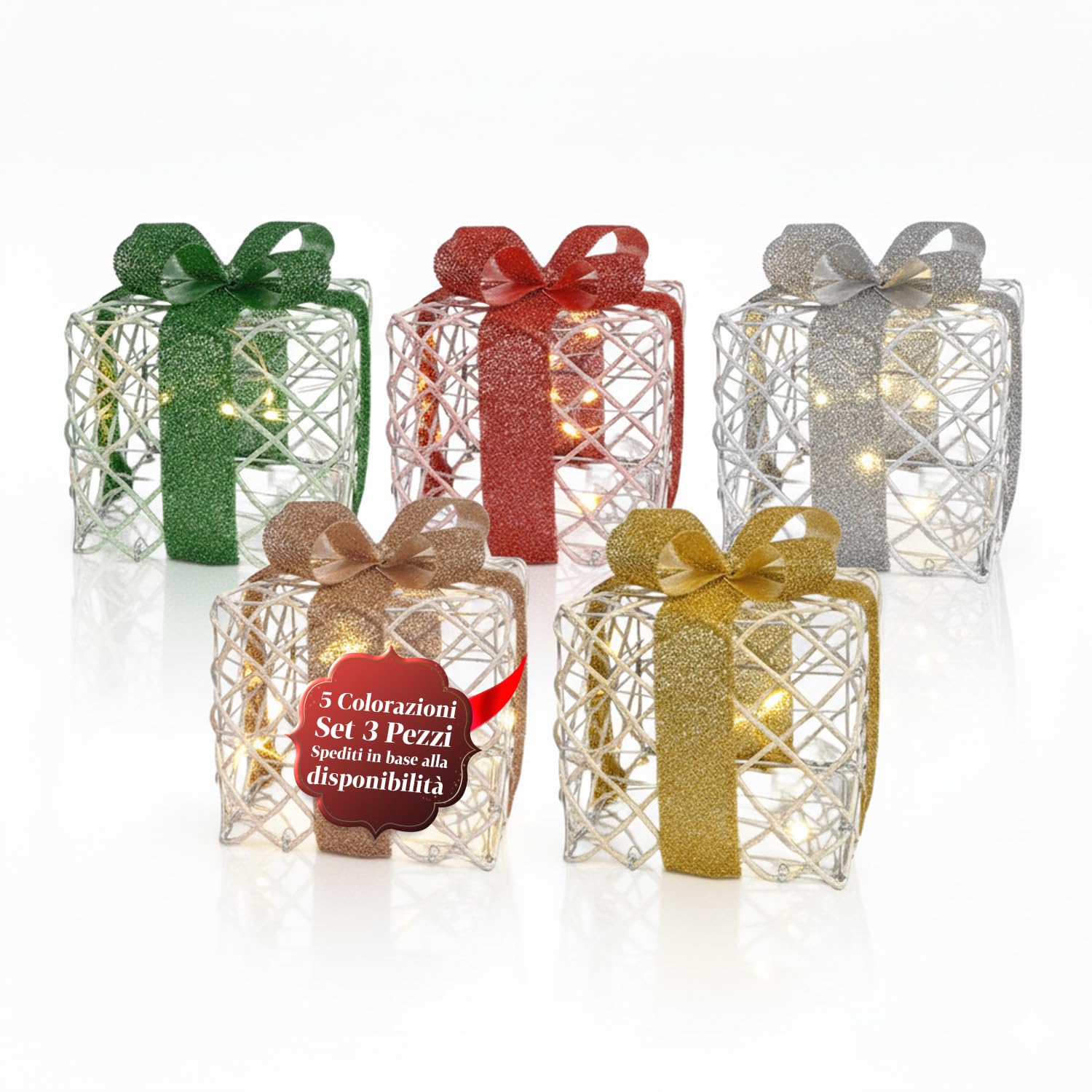 Boîtes cadeaux décoratives de Noël haut de gamme avec rubans pour décorations scénographiques