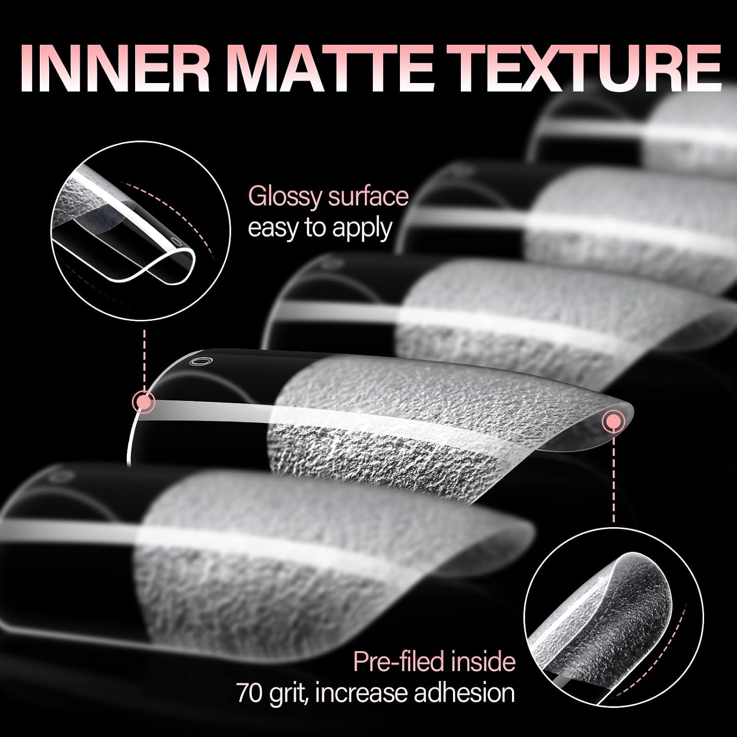 AILLSA Short Square Nail Tips - Half Matte False Nail Tips 15 Sizes 120pcs Pre-filed Nails Tips, Fake Tips Press on Nails for Home Salon Daily Nail Art