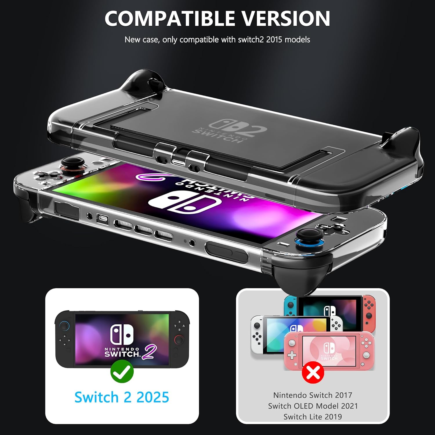 [Improved Easy Dockable Version] Clear Case for Nintendo Switch 2, FANPL Protective Cover for Switch 2 and JoyCon Controller - Strong and Durable, Not Easy to Fall Off - Image 7