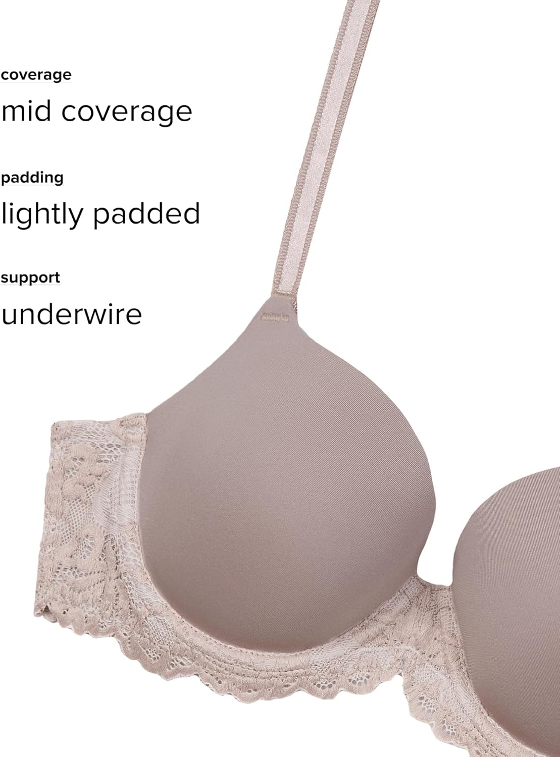 Wacoal Women's Instant Icon Lightly Padded Mid Coverage T-Shirt Bra, 853322 - Image 6