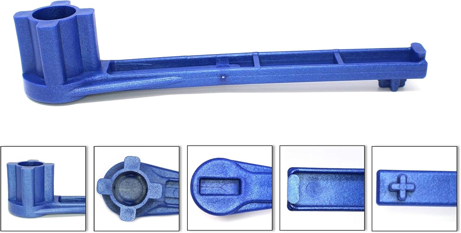 JSP Manufacturing Gas and Bung Wrench Non Sparking Solid Drum Bung Nut Wrench (BLUE) (10)
