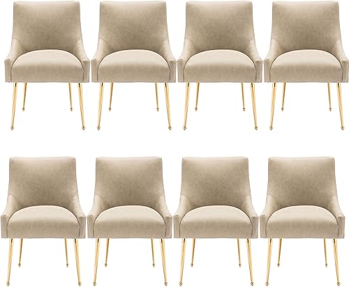 Miniatura 23 de Juego de 2 sillas de comedor, modernas sillas de comedor de terciopelo con patas doradas, sillas decorativas tapizadas para sala de estar, Azul