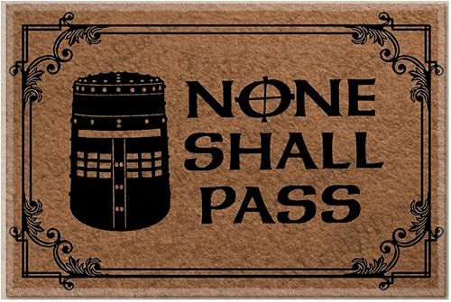 Felpudo None Shall Pass, regalo de inauguración de la casa, tapete divertido para puerta, regalo de 23.6 x 15.7 pulgadas, Emilyhome
