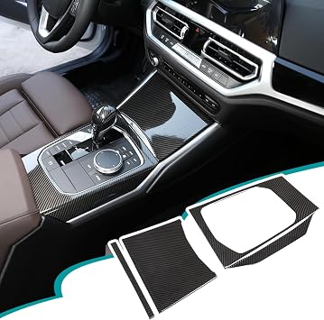Car Center Console Gear Shift Panel Cover Trim Compatible with BMW 3 Series 3GT G20 G21 G22 G23 G26 G28 2019-2025,Gear Frame Panel Sticker Interior AccessoriesABS,Carbon Fiber Pattern