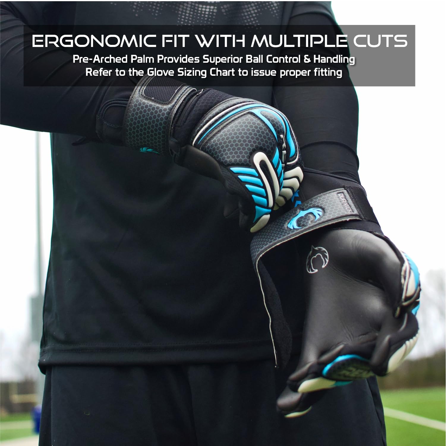 Renegade GK Vulcan Gants De Gardien De But (Tailles 6-11, Level 3) 3.5+3MM Hyper Grip & Pro-Tek Fingersaves | Gant de Football Polyvalent | Gant Gardien de But Adulte, Homme, Junior